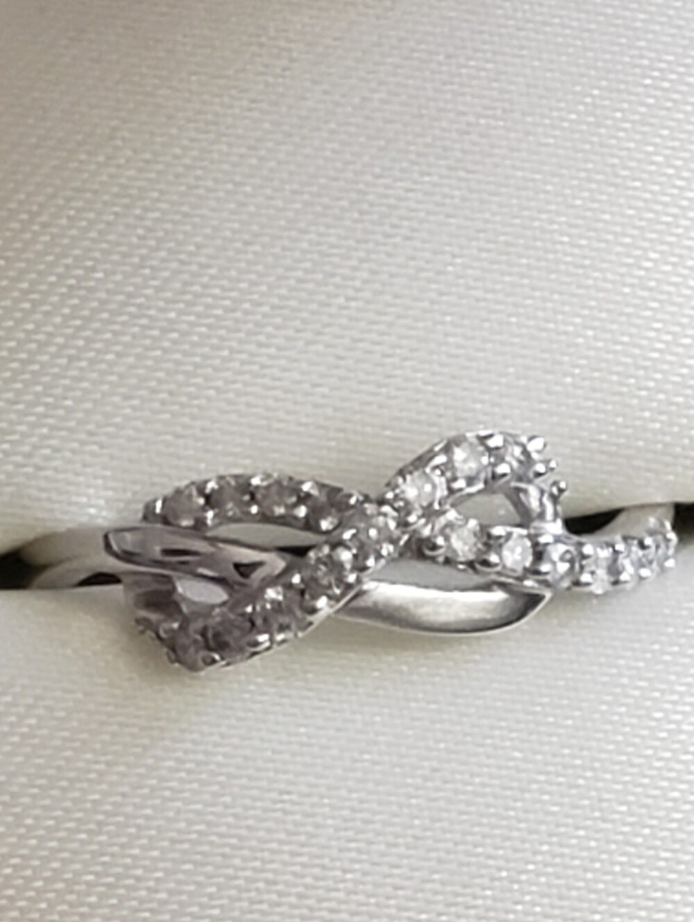 White Gold Infinity Diamond Accent Ring - White